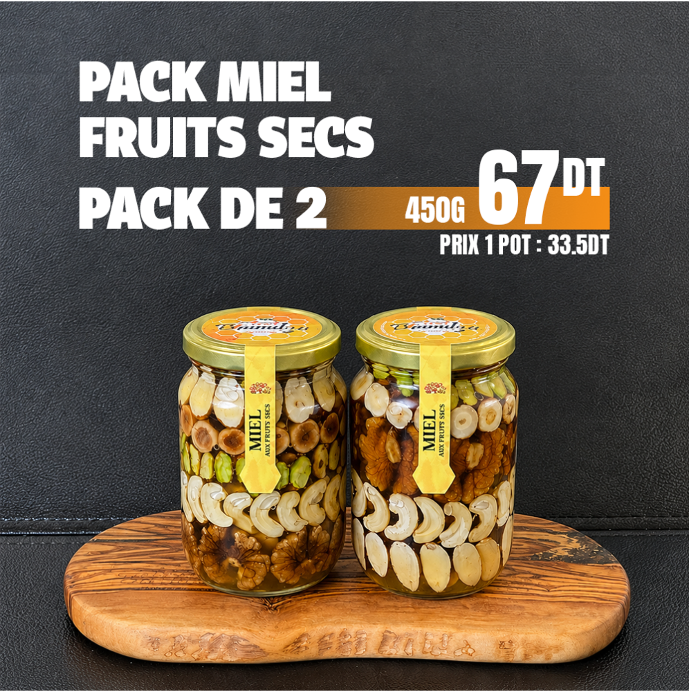 Pack 2  Miel aux Fruits Secs