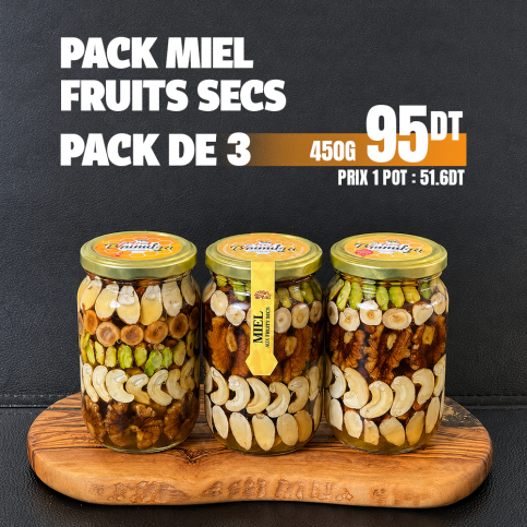 Pack 3  Miel aux Fruits Secs