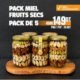 Pack 5 Miel aux Fruits Secs