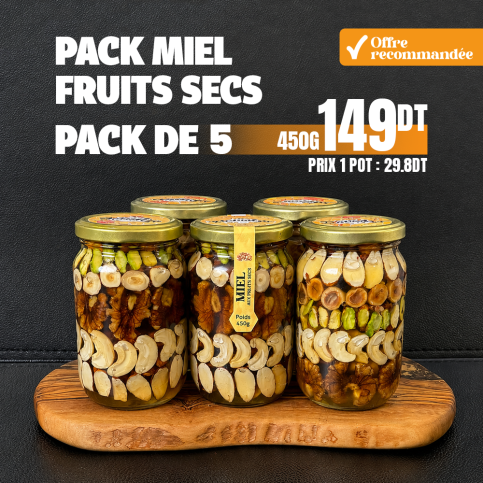 Pack 5 Miel aux Fruits Secs