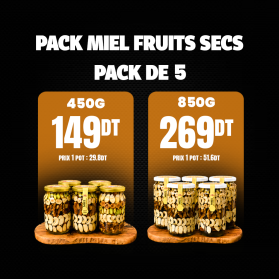 Pack 5 Miel aux Fruits Secs