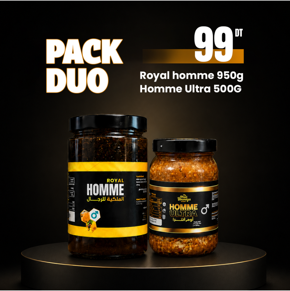 PACK DUO : Homme Royal 950g + Homme Ultra 500g
