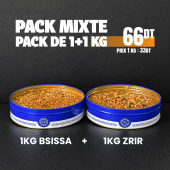 Pack mixte 2Kg : 1Kg Zrir + 1Kg Bsissa aux fruits secs