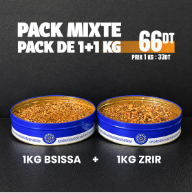 Pack mixte 2Kg : 1Kg Zrir + 1Kg Bsissa aux fruits secs