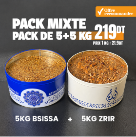 Pack Mixte 8Kg : 4Kg Zrir + 4Kg Bsissa aux fruits secs